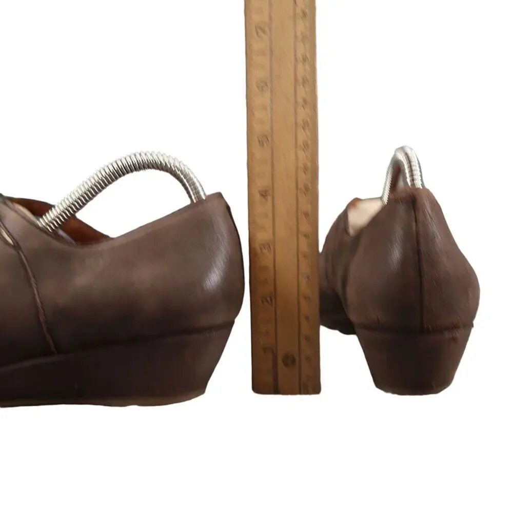 Gentle Souls Shoes Womens 8 Wedge Sandal Lace Up Comfort Classic Leather Brown